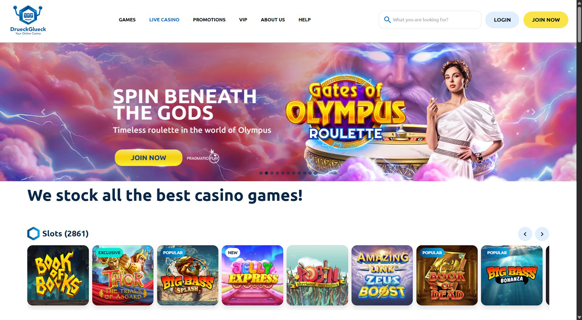 10. DrückGlück- Zuverlässige Sofort Casino Auswahl